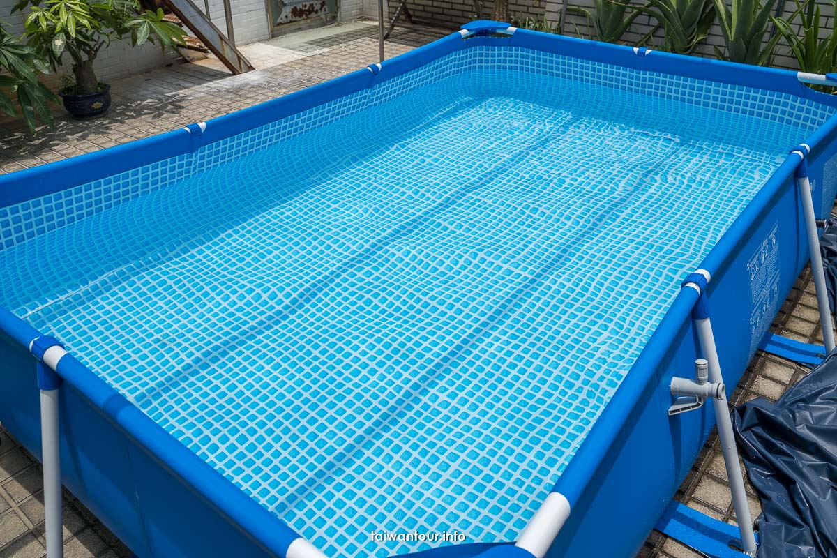 【好市多costco Intex游泳池】評價優點.缺點.維護費用金屬支架方形泳池